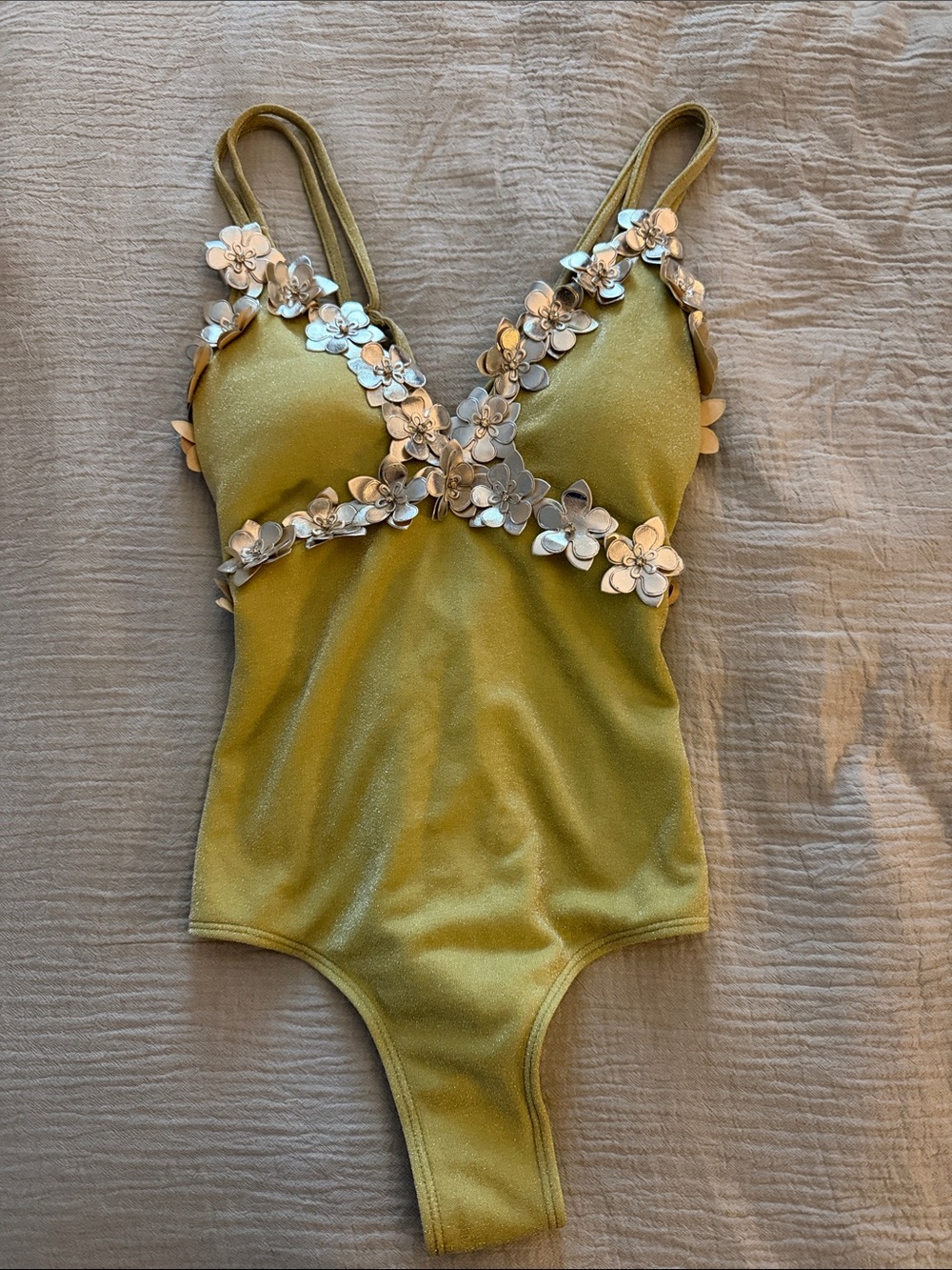 Light Green Floral Appliqué Women's Tank Top